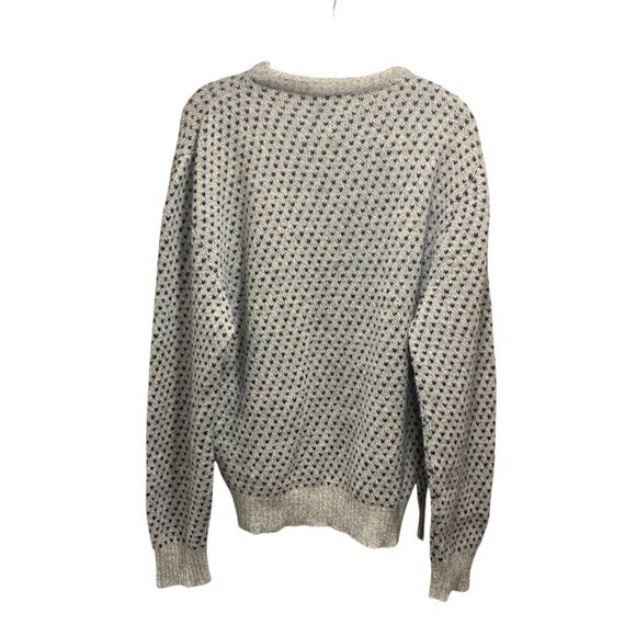 American Eagle Vintage Womens Gray Blue Birdseye Wool Blend Crew Neck Sweater L - Picture 4 of 6